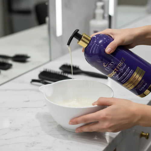 Evoly Reduct Frizz Organic Blond 1L - usage