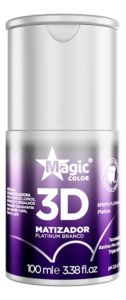 Soin Anti-Jaune Blanc Platine Masque Gloss Teintant 3D 100ml - Magic Color