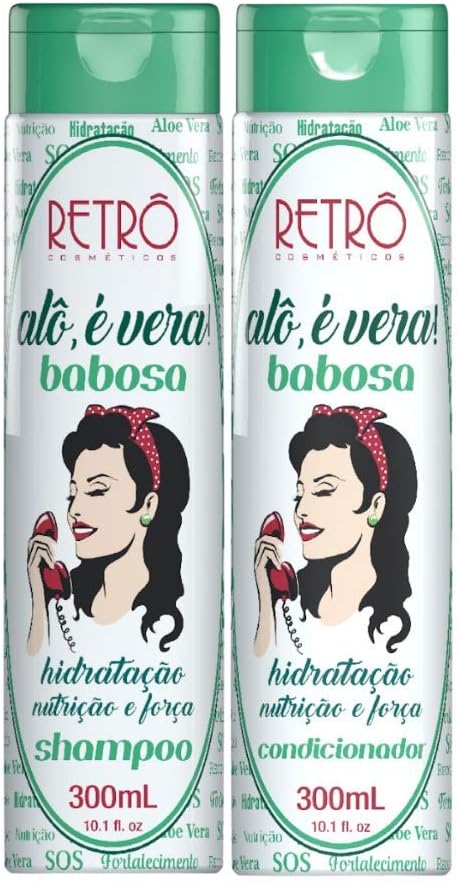 Retro Cosmetics Home Care Set Alô É Vera! Babosa Aloe Vera Dry Hair Reconstruction Kit 2x300 - Retro Cosmetics