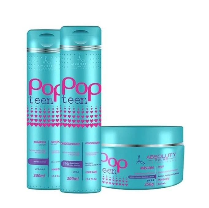 Absoluty Color Home Care Pop Teen Home Care Silky Resistant Hair Treatment Kit 3 Itens - Absoluty Color