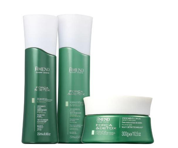 Amend Brazilian Keratin Treatment Strength Detox Epertise Plant Extracts Amino Acids Treatment Kit 3 Prod. - Amend