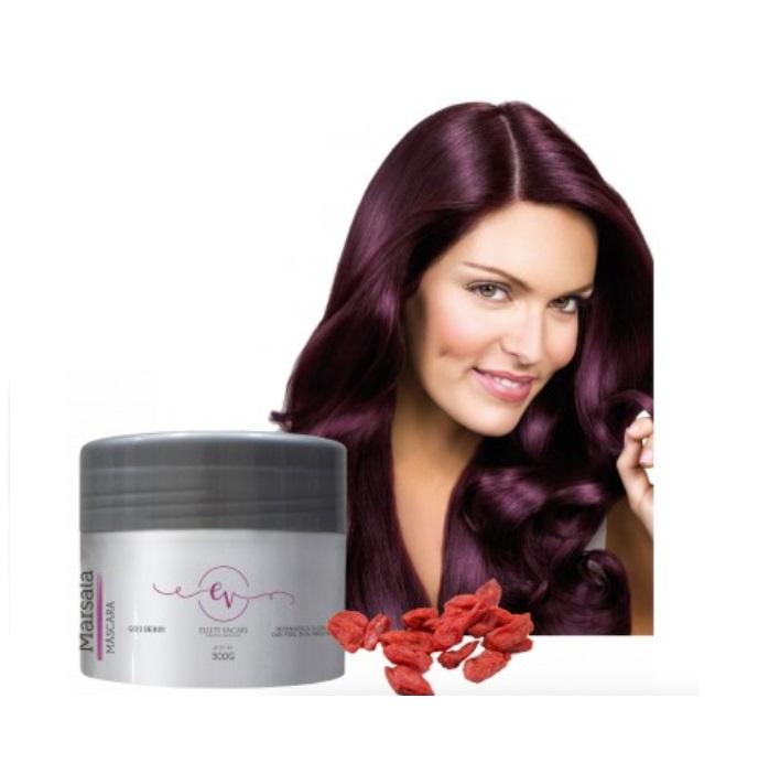 Elieti Vacari Hair Mask Marsala Goji Berry Tinting Color Intensifying Hair Shine Mask 300g - Elieti Vacari