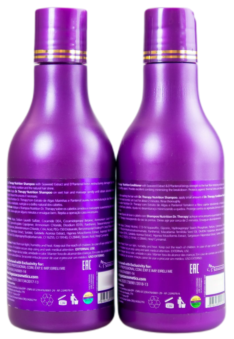 Fogazza Cosmetics Brazilian Keratin Treatment Dr. Therapy Shampoo and Conditoner Kit - Fogazza Cosmetics