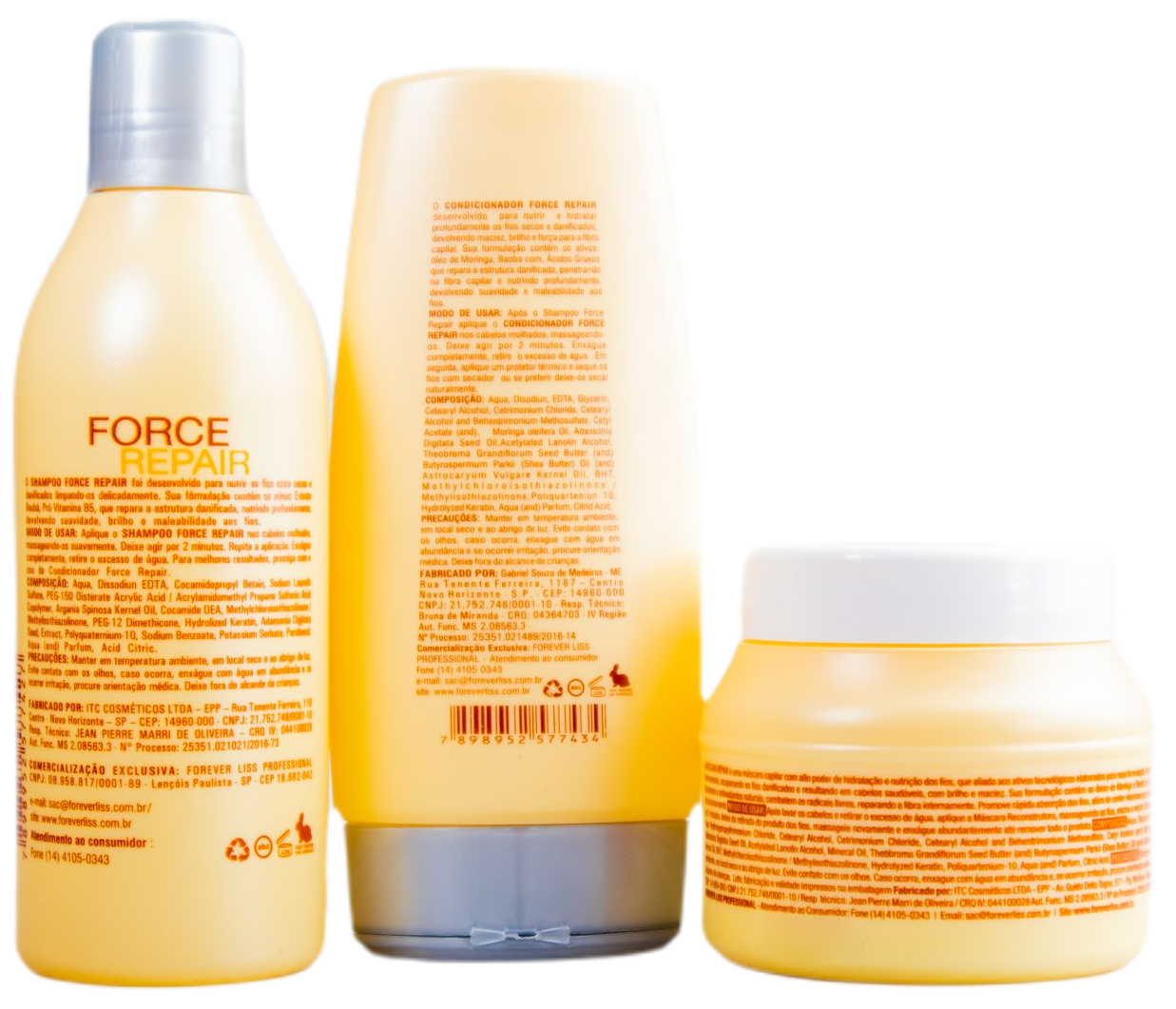 Forever Liss Brazilian Keratin Treatment Force Repair Recovery System Maintenance Kit 3 Products - Forever Liss