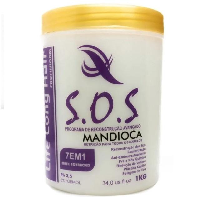 Life Long Hair Hair Mask 7 in 1 Reconstruction SOS Cassava Manioc Nourishing Mask 1Kg - Life Long Hair