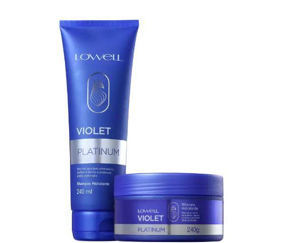 Kit Tratamiento Tinte Profesional Violeta Platino Cabello Rubio 2x240ml - Lowell