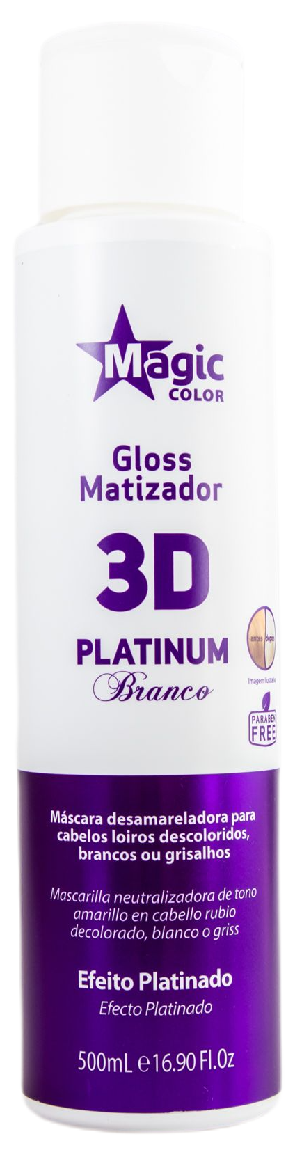 Magic Color Brazilian Keratin Treatment Platinum White Anti Yellow Treatment 3D Tinting Gloss Mask 500ml - Magic Color
