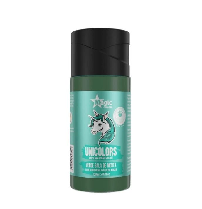 Magic Color Brazilian Keratin Treatment Unicolors Green Verde Bala de Menta Tinting Pigmenting Mask 150ml - Magic Color