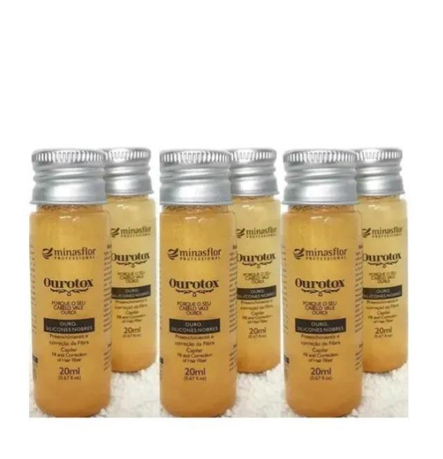 Minas Flor Home Care Ourotox Ampoule Noble Silicones Gold Shiny Treatment 6x20ml - Minas Flor
