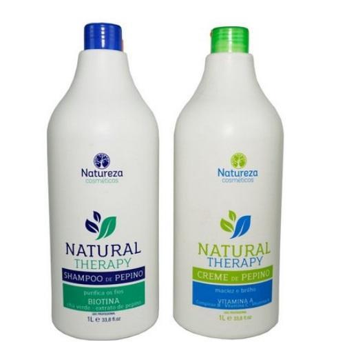 Keratina Natural Therapy Tratamiento Capilar Cocumber 2x1L - Natureza