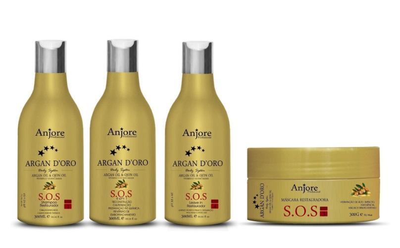 SOS Restauración Reconstrucción Cauterización Argan D'oro Kit 3 Productos - Anjore
