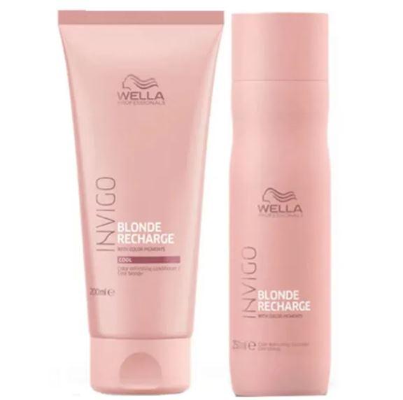 Wella Home Care Invigo Cool Blond Recharge Color Refreshing Maintenance Kit 2 Products - Wella