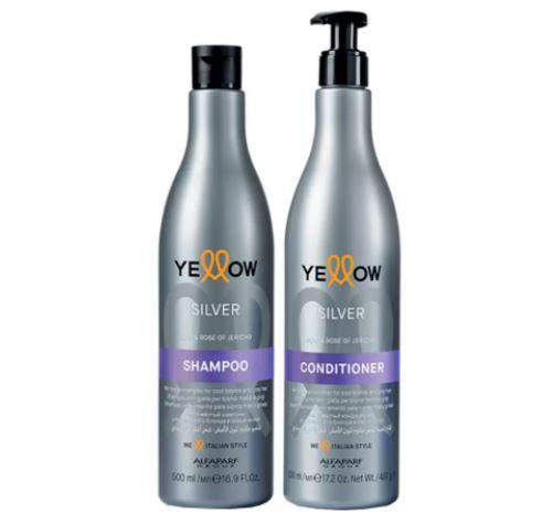 Yellow Brazilian Keratin Treatment Silver Açai Rose of Jericho Color Restore Protect Treatment Kit 2x500ml - Yellow