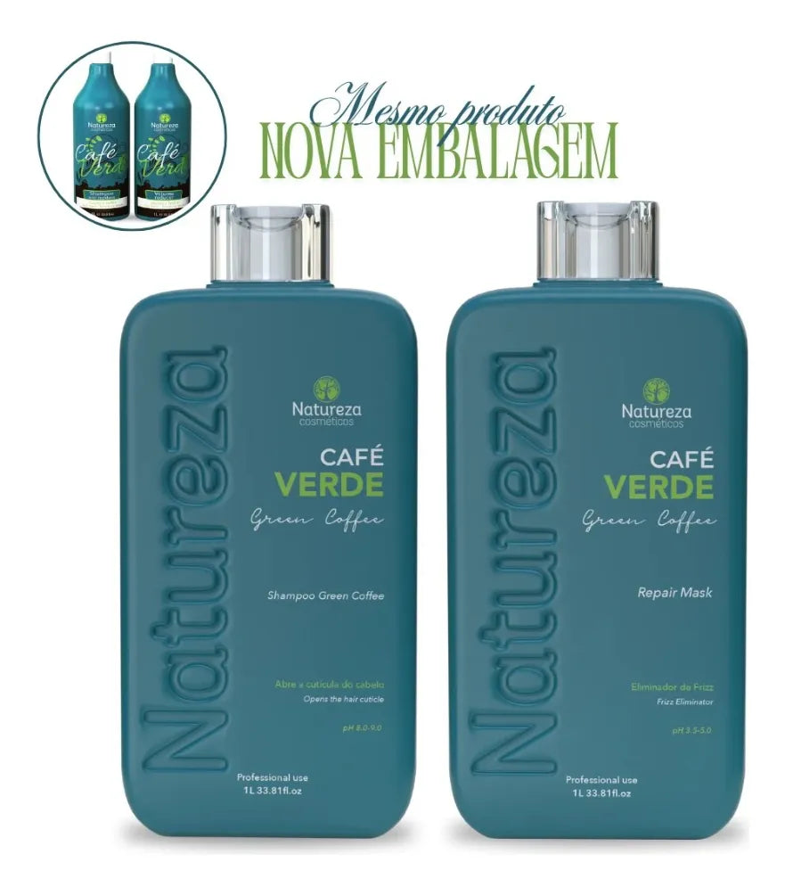 Professional Treatment Green Coffee Mint Extract Softness Shine 2x1L - Natureza