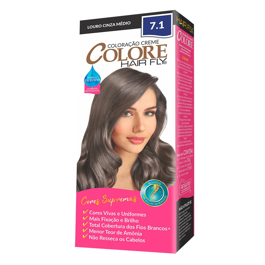 Hair Fly Hair Coloring Hair Fly Coloring Cream Colors 7.1 - Middle Gray 125g
