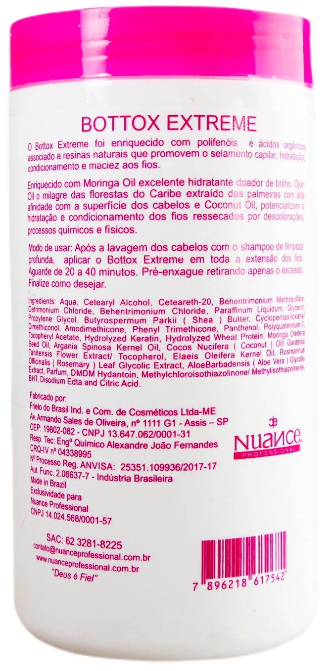 Nuance Hair Mask Brazilian Treatment Bottox Extreme Restoration Sealing Control  1Kg - Nuance