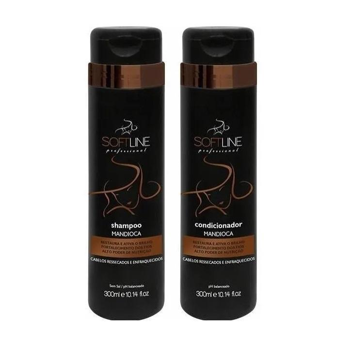 Soft Line Home Care Mandioca Manioc Cassava Maintenance Dry Hair Home Care 2x300ml - Soft Line